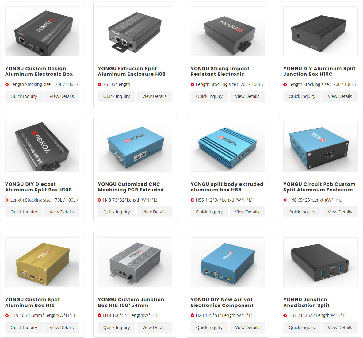 Split-Type Off-the-Shelf Aluminum Enclosures